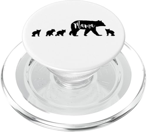 Mama Bär mit 4 vier Jungen lustiges Geschenk für Mama Mutter PopSockets PopGrip für MagSafe von All in the Bear Family