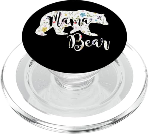 Mama Bear Blumenmuster lustiges Geschenk für Mutter PopSockets PopGrip für MagSafe von All in the Bear Family