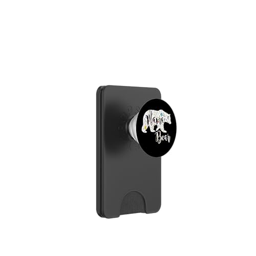 Mama Bear Blumenmuster lustiges Geschenk für Mutter PopSockets PopWallet für MagSafe von All in the Bear Family