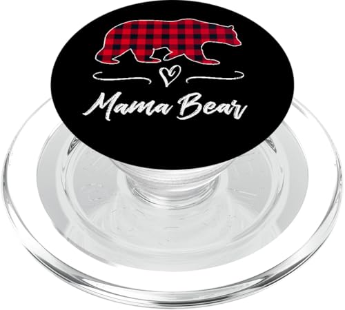 Mama Bear rotes Büffelkaro kariert Herz lustiges Geschenk für Mütter PopSockets PopGrip für MagSafe Mama Bear rotes Büffelkaro kariert Herz lustiges Geschenk für Mütter PopSockets PopGrip für MagSafe von All in the Bear Family