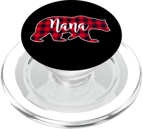 Nana Bear Red Buffalo Check Plaid Fun Oma Geschenk PopSockets PopGrip für MagSafe Nana Bear Red Buffalo Check Plaid Fun Oma Geschenk PopSockets PopGrip für MagSafe von All in the Bear Family