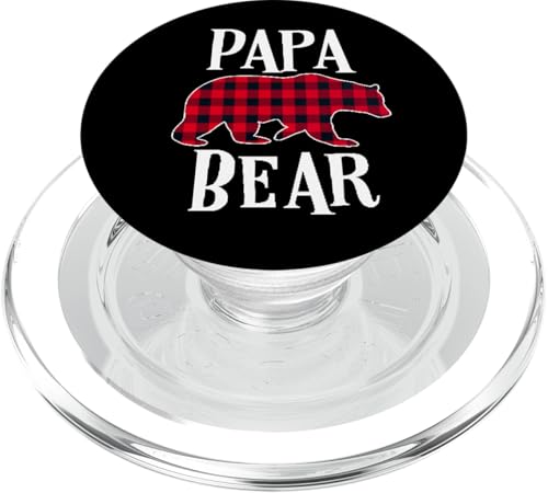 Papa Bear Schwarz Rot Büffel Karo Plaid Fun Dad Vater Geschenk PopSockets PopGrip für MagSafe Papa Bear Schwarz Rot Büffel Karo Plaid Fun Dad Vater Geschenk PopSockets PopGrip für MagSafe von All in the Bear Family