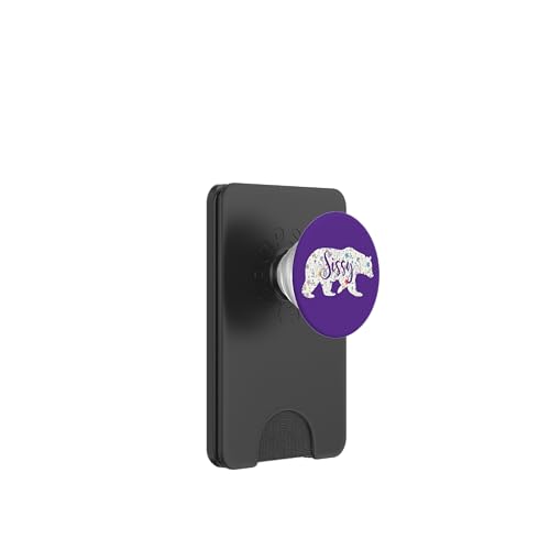 Sissy Sister Bear Blumenmuster PopSockets PopWallet für MagSafe von All in the Bear Family