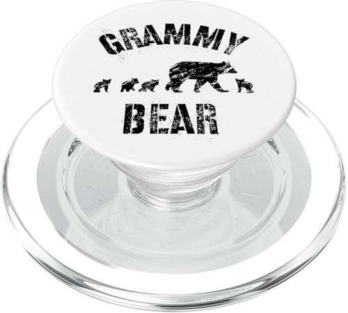 Vintage Grammy Bär mit vier 4 Jungen lustiges Geschenk für Oma PopSockets PopGrip für MagSafe von All in the Bear Family