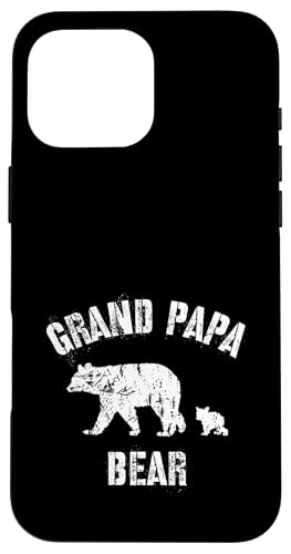 Vintage Grand Papa Bär mit 1 Junges Opa Geschenk Hülle für iPhone 16 Pro Max Vintage Grand Papa Bär mit 1 Junges Opa Geschenk Hülle für iPhone 16 Pro Max von All in the Bear Family