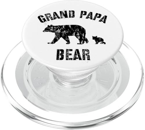 Vintage Grand Papa Bär mit 1 Junges Opa Geschenk PopSockets PopGrip für MagSafe von All in the Bear Family