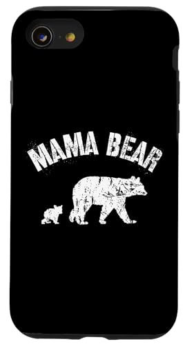 Vintage Mama Bär mit 1 One Cub Mom Mutter Geschenk Hülle für iPhone SE (2020) / 7 / 8 von All in the Bear Family