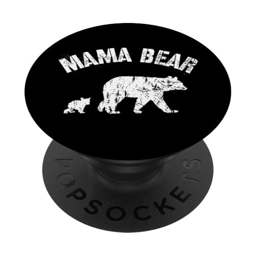 Vintage Mama Bär mit 1 One Cub Mom Mutter Geschenk PopSockets Klebender PopGrip Vintage Mama Bär mit 1 One Cub Mom Mutter Geschenk PopSockets Klebender PopGrip von All in the Bear Family