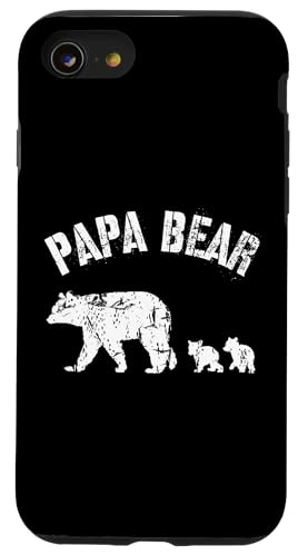 Vintage Papa Bär mit 2 zwei Jungen Papa Vater Hülle für iPhone SE (2020) / 7 / 8 von All in the Bear Family