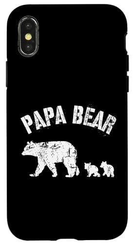 Vintage Papa Bär mit 2 zwei Jungen Papa Vater Hülle für iPhone X/XS Vintage Papa Bär mit 2 zwei Jungen Papa Vater Hülle für iPhone X/XS von All in the Bear Family