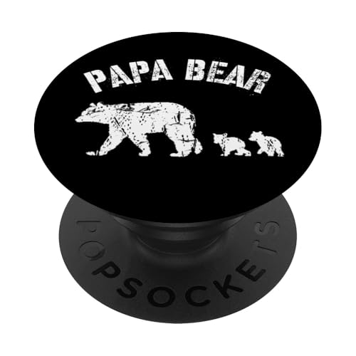 Vintage Papa Bär mit 2 zwei Jungen Papa Vater PopSockets Klebender PopGrip von All in the Bear Family