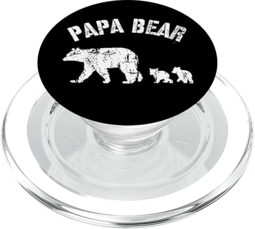 Vintage Papa Bär mit 2 zwei Jungen Papa Vater PopSockets PopGrip für MagSafe von All in the Bear Family