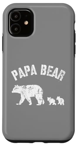 Vintage Papa Bär mit 2 zwei Jungen lustiges Geschenk für Papa Vater Hülle für iPhone 11 von All in the Bear Family