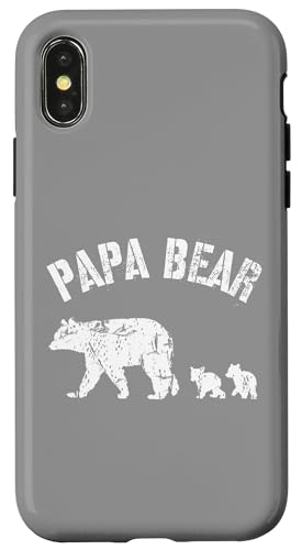 Vintage Papa Bär mit 2 zwei Jungen lustiges Geschenk für Papa Vater Hülle für iPhone X/XS Vintage Papa Bär mit 2 zwei Jungen lustiges Geschenk für Papa Vater Hülle für iPhone X/XS von All in the Bear Family