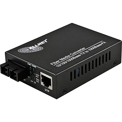 AllNet 102459 - Netzwerk Medienkonverter (1000 Mbit/s, IEEE 802.3,IEEE 802.3ab,IEEE 802.3u,IEEE 802.3X,IEEE 802.3z, Gigabit Ethernet, 10,100,1000 Mbit/s, 10BASE-T,100BASE-T,1000BASE-T, 1000BASE‑SX), Schwarz von AllNet
