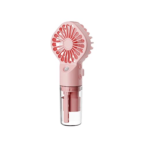 Allayu ABS PP Tragbarer Ventilator 4 Gang Ersatz Männer Frauen Einfarbig Handheld Batteriebetriebener USB Ladeluftbefeuchter Kühler, Rosa von Allayu