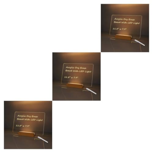 Allayu Leicht zu leuchtende, transparente Notiztafel, Wiederverwendbare und kompakte Notiztafel mit LED Display Basis Acryl Trockenlöschtafel von Allayu