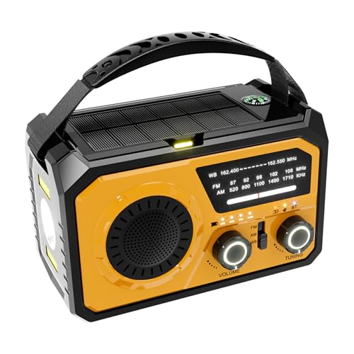 Allayu Solar Radio Mit Hand Kurbel LED Taschenlampe Power Bank BT LED Taschenlampe ABS Hand Kurbel Radio Notfall Radio Radio Solar, Gelb Allayu Solar Radio Mit Hand Kurbel LED Taschenlampe Power Bank BT LED Taschenlampe ABS Hand Kurbel Radio Notfall Radio Radio Solar, Gelb von Allayu