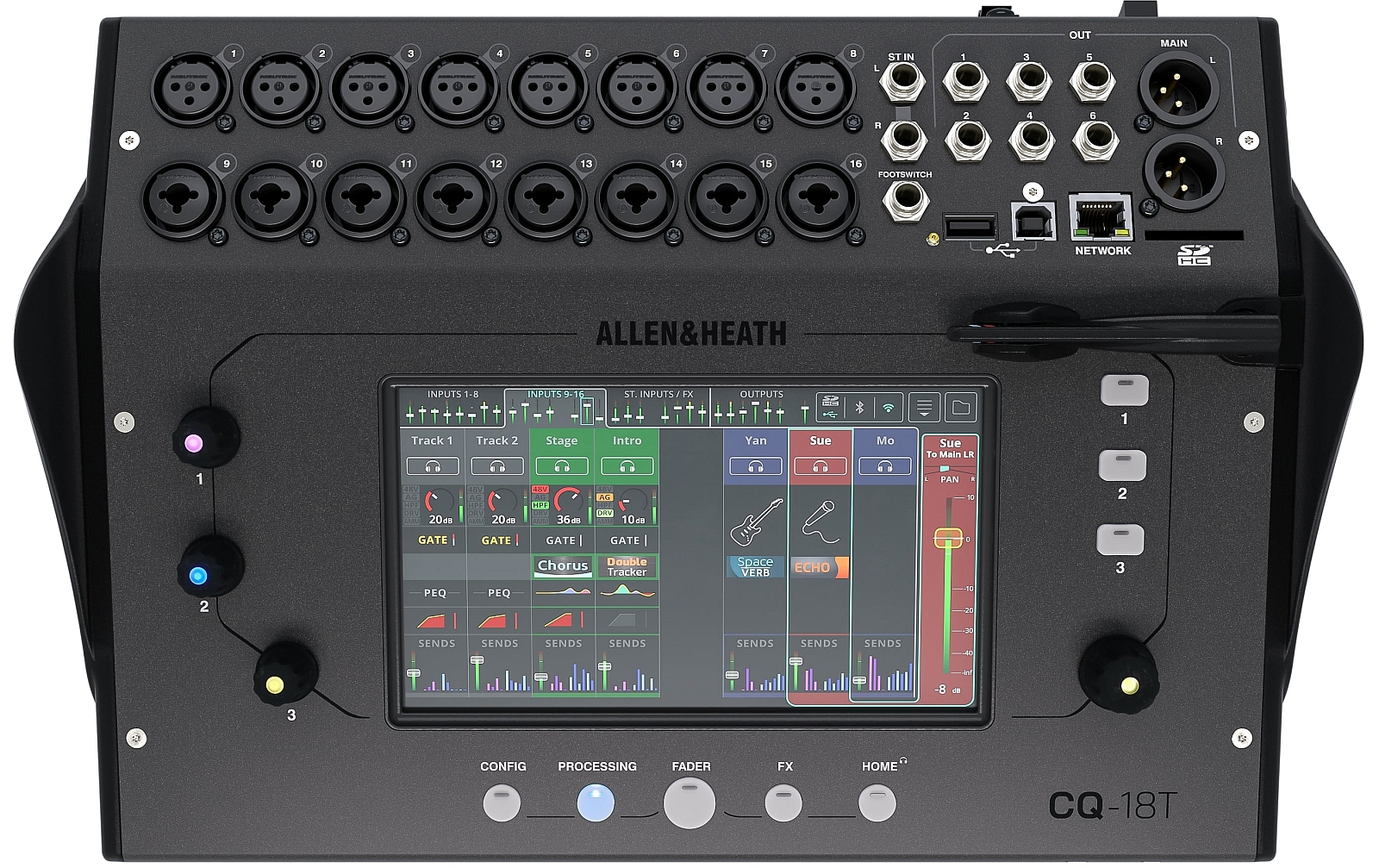 Allen & Heath CQ18T kleinformatiges digitales Mischpult mit Touchscreen von Allen & Heath