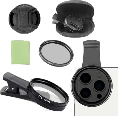 CPL Polarisationsfilter für Smartphone Kamera, 52mm, Aufsteckbar, für iPhone und andere Handys CPL Polarisationsfilter für Smartphone Kamera, 52mm, Aufsteckbar, für iPhone und andere Handys von Alleshelfer