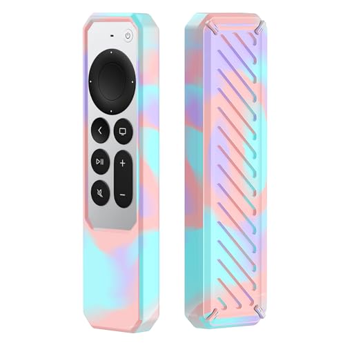 Silikon Fernbedienung Hülle für Apple TV 4K / HD Siri Remote 2. Generation (2021) / 3. Generation (2022), Stoßfeste Slim Fernbedienung Schutzhülle Fernbedienungshülle Cover Case für Apple TV Puderblau von AllgoodRc
