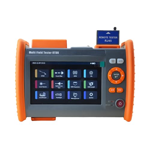 ALLGRIIT NK5400B OTDR Glasfasertester 1310/1550nm 32/30dB mit 5-Zoll-Touchscreen, Multifunktion OTDR Singlemode mit VFL OPM OLS Event Map RJ45, FC/UPC SC ST LC-Anschlüsse enthalten von Allgriit