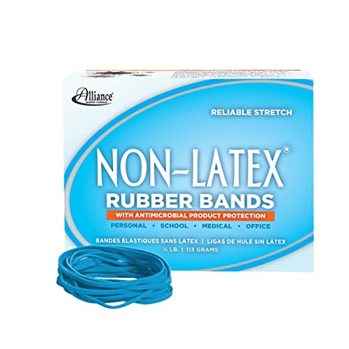Alliance Antimikrobielle Gummibänder, Größe 33, 8,9 x 0,3 cm, in Cyanblau, Box von ca. 113 g (42339) von Alliance