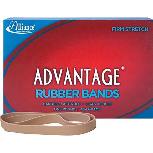 Alliance Rubber 27075 Advantage Rubber Bands Size #107, 1 lb Box Contains Approx. 40 Bands (7" x 5/8", Natural Crepe) von Alliance