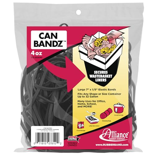 Alliance Rubber Company Inc. Can Bands 7-Inchx.12-Inch 50 Bands Black 07810, Black, 50-Count von Alliance