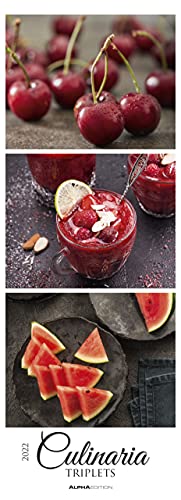 Culinaria - Triplets 2022 - Streifenkalender XXL 25x69 cm - Bildkalender im Hochformat - Küchenkalender - Wandkalender - Wandplaner: Streifen Küchen-Kalender - - Wand-Kalender von Alliance