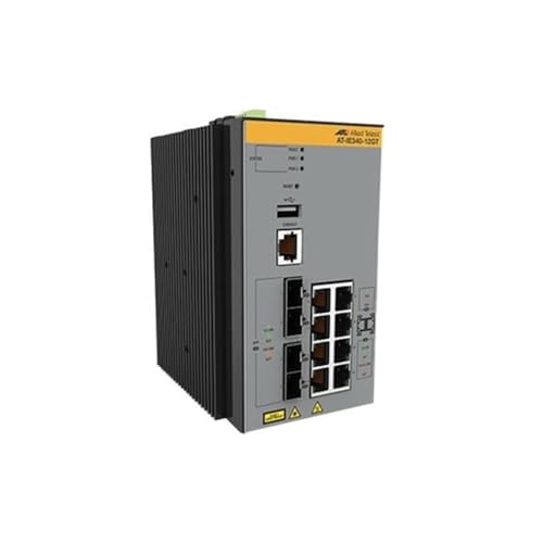 Allied Telesis AT-IE340-12GP-80 | 8 x 10/100/1000T PoE, 4X 100/1000X SFP, -40°C to 75°C, DIN Rail, DC External PSU Not Included von Allied Telesis