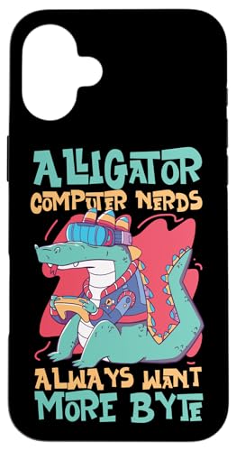 Alligator-Computer-Nerds wollen immer mehr Byte Hülle für iPhone 16 Plus Alligator-Computer-Nerds wollen immer mehr Byte Hülle für iPhone 16 Plus von Alligator And Crocodile Designs For Kids