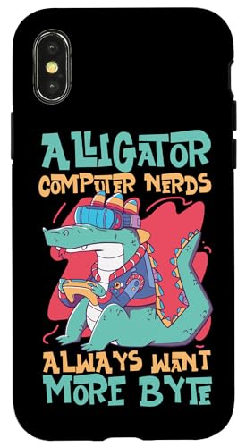Alligator-Computer-Nerds wollen immer mehr Byte Hülle für iPhone X/XS Alligator-Computer-Nerds wollen immer mehr Byte Hülle für iPhone X/XS von Alligator And Crocodile Designs For Kids