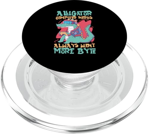 Alligator-Computer-Nerds wollen immer mehr Byte PopSockets PopGrip für MagSafe von Alligator And Crocodile Designs For Kids