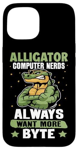 Alligator: Alligator-Computer-Nerds wollen immer mehr Byte Hülle für iPhone 15 Alligator: Alligator-Computer-Nerds wollen immer mehr Byte Hülle für iPhone 15 von Alligator And Crocodile Designs For Kids