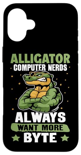 Alligator: Alligator-Computer-Nerds wollen immer mehr Byte Hülle für iPhone 16 Plus Alligator: Alligator-Computer-Nerds wollen immer mehr Byte Hülle für iPhone 16 Plus von Alligator And Crocodile Designs For Kids