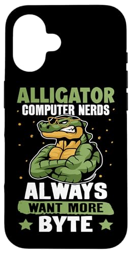 Alligator: Alligator-Computer-Nerds wollen immer mehr Byte Hülle für iPhone 16 Alligator: Alligator-Computer-Nerds wollen immer mehr Byte Hülle für iPhone 16 von Alligator And Crocodile Designs For Kids