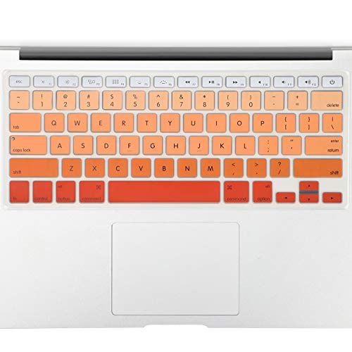 Allinside Ombre-Tastaturabdeckung für MacBook Pro 13 Zoll, 15 Zoll, 17 Zoll (2015 oder ältere Version), MacBook Air 13 Zoll A1369/A1466, ältere iMac kabellose Tastatur MC184LL/B, Orange von Allinside