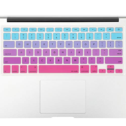 Allinside Tastaturabdeckung für MacBook Pro 33 cm (13 Zoll), 38,1 (15 43,2 (17 Zoll) (2015 oder ältere Version), Air A1369/A1466, iMac kabellose Tastatur MC184LL/B, Blau und Pink von Allinside