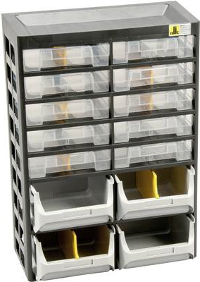 Allit Lagermagazin (B x H x T) 305 x 435 x 170 mm Schwarz, Grau, Gelb VarioPlus Basic D 21 458140 1 St. (458140) von Allit