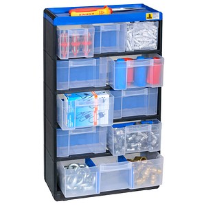 Allit VarioPlus Kleinteilemagazin schwarz, blau 30,0 x 13,5 x 52,5 cm Allit VarioPlus Kleinteilemagazin schwarz, blau 30,0 x 13,5 x 52,5 cm von Allit