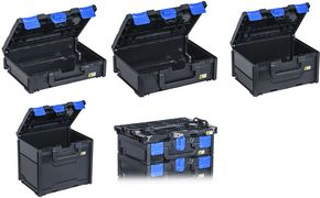 allit Aufbewahrungsbox EuroPlus MetaBox 145, schwarz/blau aus ABS-Kunststoff, sicheres Kopplungssystem zum schnellen - 1 Stück (454420) von Allit