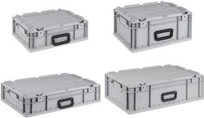 allit Aufbewahrungsbox ProfiPlus EuroCarry 417, grau Eurobox aus PP, mit Klappdeckel, Tragkraft: 17 kg, - 1 Stück (456841) von Allit
