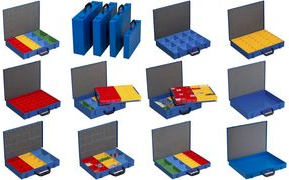 allit Metall-Kleinteilekoffer EuroPlus Pro M 44H-48, blau aus pulverbeschichtetem Stahlblech, Kunststoffgriff, - 1 Stück (454123) von Allit