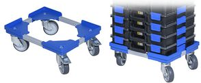 allit Transportroller EuroPlus Roll it K450, blau Rahmen aus Metall, Ecken aus ABS-Kunststoff, 4 Lenkrollen - 1 Stück (454385) von Allit