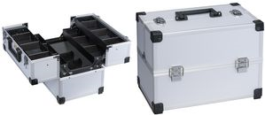 allit Werkzeugkoffer AluPlus Tool >L< 36C, silber unbestückt, Alu-Rahmen mit L-Profil, mit Cantilever, Ablage - 1 Stück (425300) von Allit