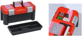 allit Werkzeugkoffer McPlus Alu 21, PP, rot/schwarz aus Polypropylen, herausnehmbarer Tragekasten, 3 feste - 1 Stück (457018) von Allit