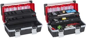 allit Werkzeugkoffer McPlus Alu >C< 18, PP, rot/schwarz aus Polypropylen, 2 Cantilevertabletts, 2 innenliegende - 1 Stück (457011) von Allit