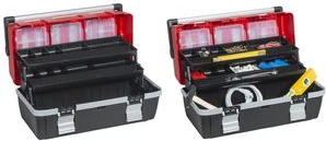 allit Werkzeugkoffer McPlus Alu >C< 22, PP, rot/schwarz aus Polypropylen, 2 Cantilevertabletts, 3 innenliegende - 1 Stück (457021) von Allit