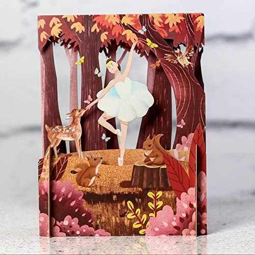 Alljoy Cards Woodland Ballerina 3D-Pop-Up-Grußkarte für jeden Anlass Alljoy Cards Woodland Ballerina 3D-Pop-Up-Grußkarte für jeden Anlass von Alljoy Design